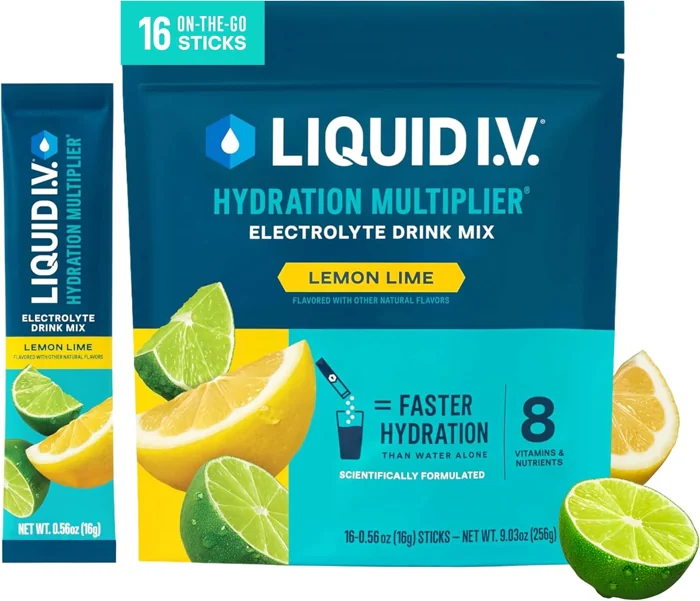 Liquid I.V. Hydration Multiplier Lemon Lime pouch, 16 sticks